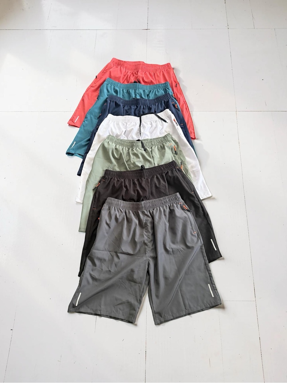 Men's Performance Shorts - Gray, Black, Olive, White, Navy, Teal, Coral